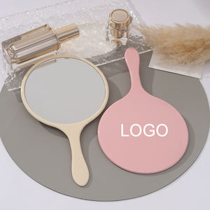 Zonyin新款大尺寸圆形手持化妆镜16 * 27厘米塑料旅行镜，带美发定制标志 - Product Image 1