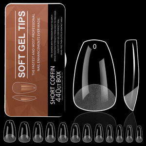 BIN Venta caliente transfronteriza 440 piezas PMMA <span class=keywords><strong>Ballet</strong></span> claro sin tallado y sin marcas puntas finas extendidas esmeriladas completas y medias uñas - Product Image 3