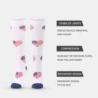 Chaussettes de compression personnalisées mi-hautes en Spandex imprimées pour la musculation, l'haltérophilie, la stabilité, l'entraînement et le sport décontracté