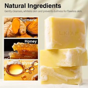 Jabón Blanqueador y Antiacné <span class=keywords><strong>Natural</strong></span> Hecho a Mano con Cúrcuma para Piel Sensible, OEM y ODM - Product Image 2