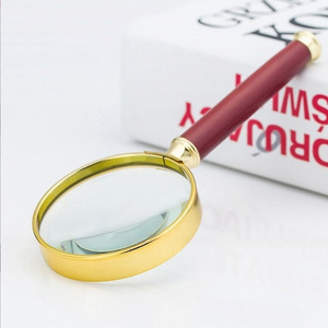 52mm 10x High-Definition Magnifying Glass with Rosewood Handle, All-Metal Gold-Plated Frame, Handheld Magnifying Glass for - Product Image 2