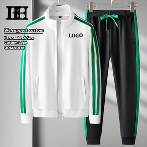 Yeni Erkek Uzun Kollu Sweatshirt Fabrikası Özel Düz Renk Fermuarlı Felpa 2 Parça Eşofman Takımı Erkekler İçin - Product Image 1