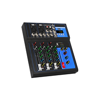 Console de mixage audio professionnelle portable avec interface USB, lecture numérique MP3, 4 canaux, pour performances et streaming en direct