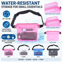 Pochette de taille pour téléphone en PVC transparent OEM personnalisée avec triple étanchéité, sangle réglable et quatre couleurs pour la natation, la pêche et les voyages