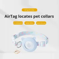 Collier anti-étouffement réglable pour chat, anti-perte, avec localisateur de suivi AirTag, motif imprimé protecteur, collier en plastique pour chaton