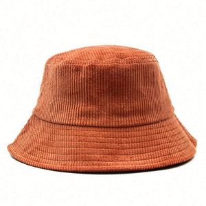 Chapeaux en velours côtelé de couleur unie pour femmes et hommes, style vintage, chapeaux de pêcheur, bob en velours côtelé pour femmes, vente en gros - Product Image 4