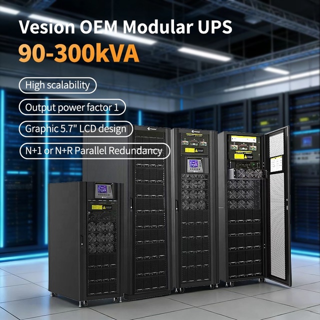 Visench +Power Modular OEM UPS 20KVA 90KVA 120KVA 180KVA 200KVA 210KVA 300KVA PF 0.99 3 Phase Ups Power Supply Online Ups