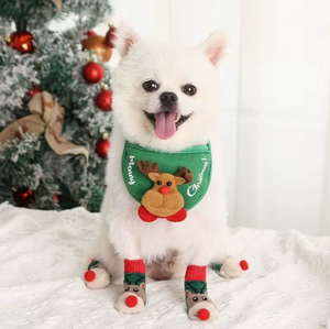 Chaussettes pour animaux de compagnie à thème de Noël : antidérapantes et résistantes aux taches – Chaussettes pour chiens et protège-pattes pour chats – Articles pour animaux de compagnie pour les activités hivernales en plein air - Product Image 3
