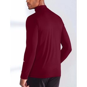 Custom Mens Mock Turtleneck <b>Long</b> <b>Sleeve</b> Thermal Baselayer Lightweight Athletic Fit <b>Undershirt</b> For Cold Weather Sports - Product Image 2