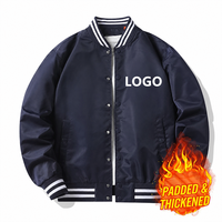 Veste bomber de baseball matelassée unisexe à blocs de couleur OEM ODM, veste de printemps et d'automne, logo personnalisé