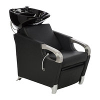 Chaise de lavage de cheveux pour salon de coiffure, moderne, en cuir écologique, imperméable, avec repose-pieds réglable, prix usine abordable