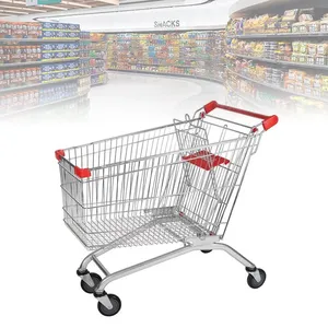 Chariot en acier de chariot à provisions de supermarché d'épicerie des meilleurs prix avec le logo de client - Product Image 5