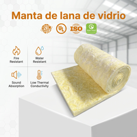 Laine de verre en rouleau ASTM C1104 R235 100 pour l'Amérique du Sud, réduisant l'absorption d'humidité, pour toiture de bâtiment métallique