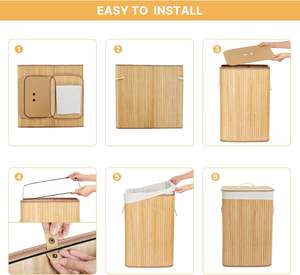 Panier à linge pliable en bambou, tissé à la main, léger, durable et pas cher, idéal pour la maison - Product Image 6