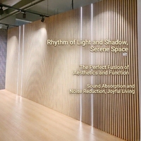 Akuslat Panneau lumineux acoustique intérieur en bois à lattes Panneaux muraux acoustiques absorbant le son Akustikpaneele