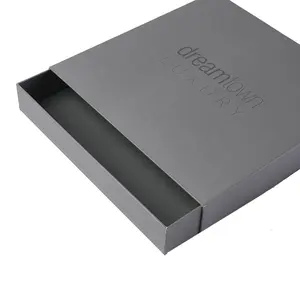 Caixa cinza impressa do logotipo personalizada, caixa cinza de papelão da gaveta da caixa de presente do cartão para venda
