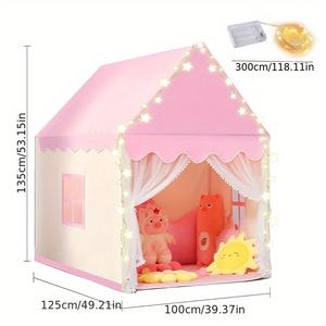 Tente pour jeunes pop-up rose tente de château de princesse pliable maison de jeu intérieure pour enfants garçons filles - Product Image 2