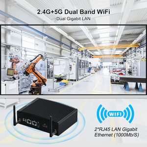 คอมพิวเตอร์อุตสาหกรรม Win 11 Pro I5 แบบไม่มีพัดลม มินิพีซี แรม 16GB SSD 256GB Core 2 RJ45 <span class=keywords><strong>LAN</strong></span> 2 HD รองรับจอภาพ 4K มินิเดสก์ท็อปคอมพิวเตอร์ มีสินค้าในสต็อก - Product Image 4