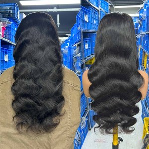 Wholesale Burmese Curly Hair Original Vietnamese Remy Human Hair 13x4 for Lace Transparent Wig Cuticle Aligned - Product Image 1