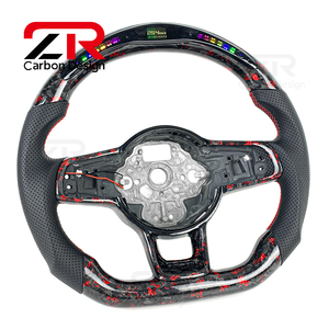 Volant en fibre de carbone forgé avec écran LED pour Volkswagen MK7 <span class=keywords><strong>Golf</strong></span> <span class=keywords><strong>7</strong></span> GTI MK6 <span class=keywords><strong>GTD</strong></span> R Gts R-Line Tiguan Scirocco Passat Polo - Product Image 5