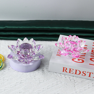 Honor of Crystal Figurines Wedding <strong>Party</strong> Decor Gifts Souvenir 80Mm <strong>Quartz</strong> Crystal Lotus Flower Crafts Glass Crystal Flower - Product Image 5