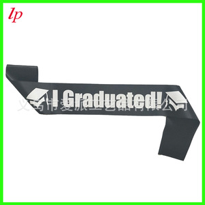 Écharpe de diplômé blanche avec texte noir, accessoire de fête de remise des diplômes, sangle d'épaule LPP4331 - Product Image 5