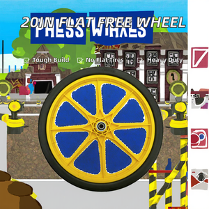 Roues plates sans chambre à air OEM de 20 pouces, roulements à billes, mousse PU durable, rayons en plastique, capacité de charge de 100 kg pour chariots utilitaires de jardin, neuf d'usine - Product Image 2