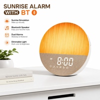 IBN IBN301 Lampu Alarm Bangun Tidur dengan Cahaya Merah dan Suara Putih yang Dapat Disesuaikan, Speaker, Bahan Kain Beludru dan ABS, Garansi 1 Tahun