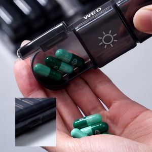 Organizador de Pastillas Diario, Estuche de Viaje Semanal para Pastillas AM/PM, Organizador de Medicamentos de Forma Oblonga, Contenedor de Pastillas para 7 Días - Product Image 2