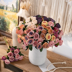 ช่อดอกกุหลาบประดิษฐ์ CallaFloral หลายสี ผ้าทอแบบแพน สำหรับตกแต่งงานแต่งงานและบ้าน - Product Image 1