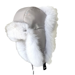 <span class=keywords><strong>Cappello</strong></span> Invernale Stile Aviatore con Paraorecchie in Pelliccia di Volpe, Modello Trapper Bomber Russo, Vendita all'Ingrosso 2026 - Product Image 3