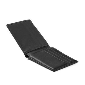 Cartera plegable delgada de cuero con logotipo personalizado Rfid, cartera negra para hombre, carteras cortas para hombre - Product Image 1