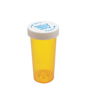 Groothandel Oranje Pillenflessen 30dr Kindveilig Duw-Naar-En Draaikap Medicijncontainer Omkeerbare Flesjes Deksel Voor Twee Doeleinden - Product Image 2