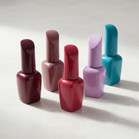 Flacon carré de vernis à ongles en gel de 12 ml, couleur personnalisée, rose, rectangulaire, vide, avec pinceau
