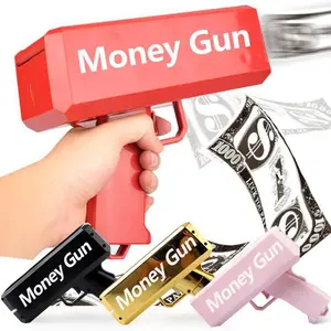 Custom logo hot selling super fly money gun money spray gun battery operated money gun gold birthday party supplies