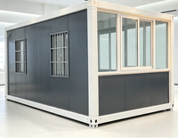 Cabine préfabriquée en conteneur avec façade en acier, entièrement assemblée, installation rapide pour bureau de chantier, studio, façade de cabine préfabriquée en conteneur