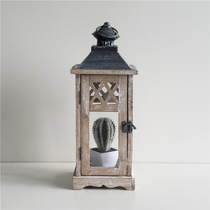 Juego de 3 de madera de alta al aire libre linterna de la vela de boda jardín de madera linterna para la decoración de la <span class=keywords><strong>casa</strong></span> - Product Image 6
