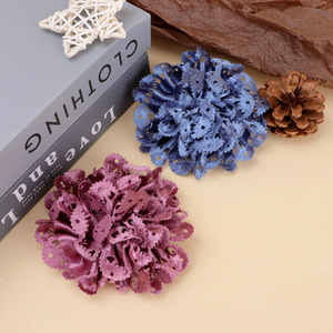 Piezas de arte florales de camelia hechas a mano, corsage de tela de malla calada de 10 cm para accesorios para el cabello y decoraciones de ropa. - Product Image 3