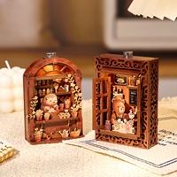 Kit de imanes para nevera DIY ecológicos de nuevo estilo 2026, rompecabezas de madera 3D con patrón de animales, miniatura con luz LED, decoración para el hogar