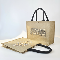 Sac en coton laminé écologique 2025, sac de plage réutilisable en toile de jute, sac de shopping en toile de jute avec logo personnalisé coloré