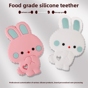 Mordedor de Silicona Suave y Adorable con Forma de Conejito, Seguro para Bebés, Juguete Masticable de Grado Alimenticio para la Dentición - Product Image 2