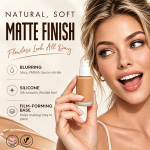 Base de Maquillaje Líquida de Doble Capa 2 en 1, Mate, Corrector, Control de Grasa, Amplia Gama de Tonos, Cobertura de Manchas, OEM, Cobertura Total - Product Image 4