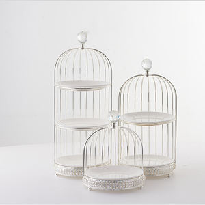 Металлические золотые инструменты для украшения свадебных тортов, керамические подставки для демонстрации, керамические основания для свадебных тортов, подставки для тортов, 2-х и 3-х ярусные подставки-клетки для птиц - Product Image 4