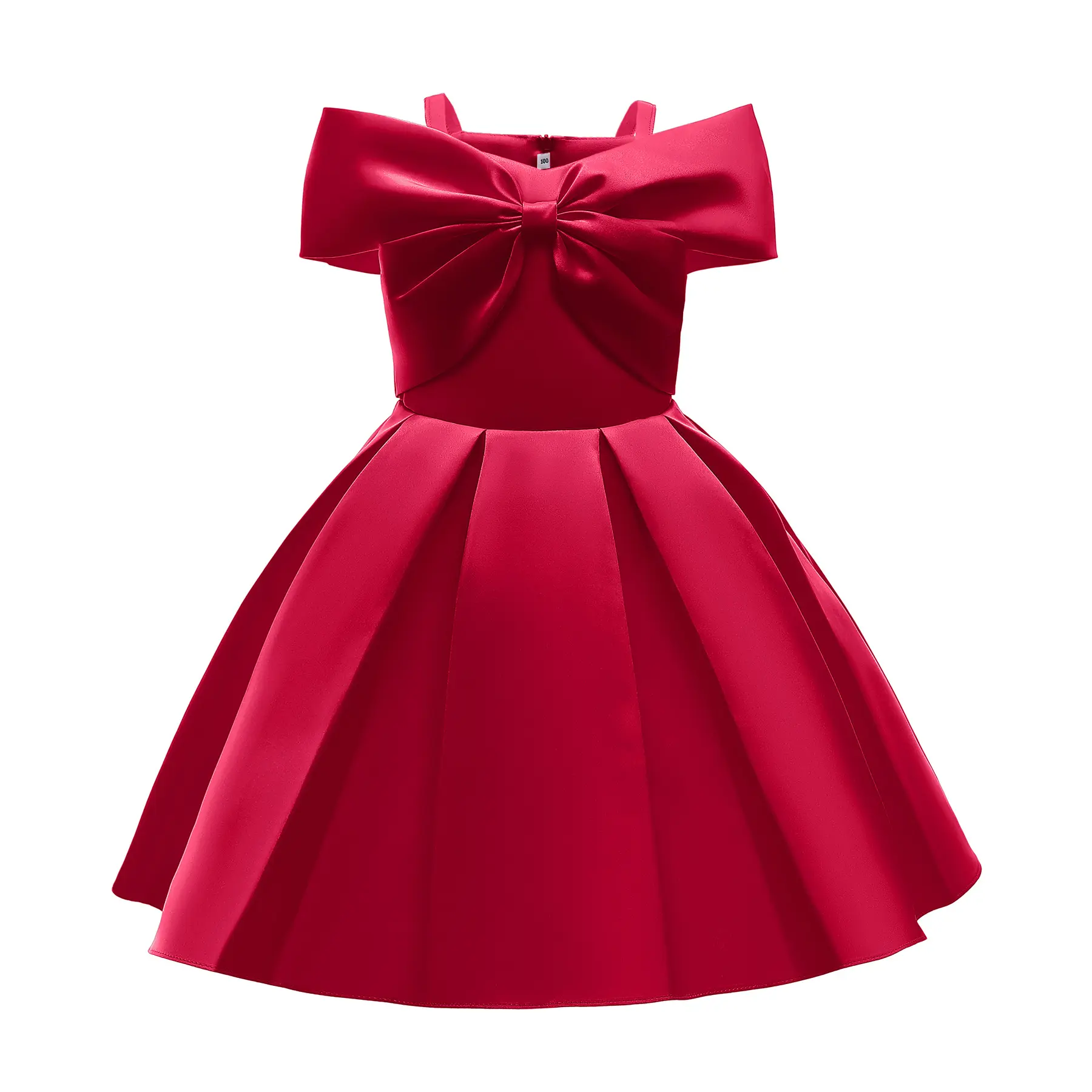 Little Girls Princess Dress Cute Lovely Sleeveless Bow Skirt Kids Clothes Mini Dresses Red Pink