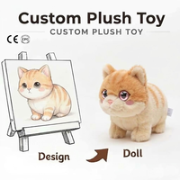 Peluches personnalisées d'usine OEM, chat en peluche aux grands yeux scintillants, animaux en peluche, mini-jouets promotionnels en polyester pour enfants
