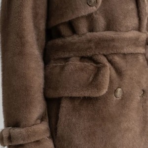 Зимнее пальто <span class=keywords><strong>2026</strong></span> года: новая коллекция, теплое, стильное и роскошное, из натурального меха норки, с широкими лацканами, однобортное, с поясом. - Product Image 6