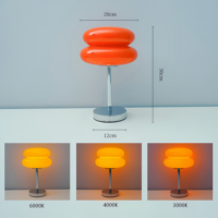 Lampe de table en verre Macaron Bauhaus à LED à 3 couleurs avec variateur d'intensité, directement de l'usine, pour la décoration du salon et de la chambre à coucher