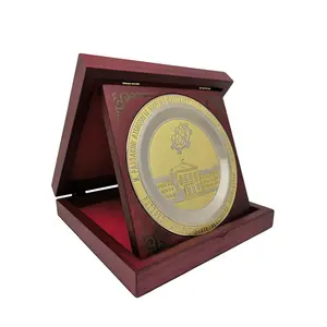 Firmen geschenke Zweifarbige Beschichtung Zink legierung Award Plate Geprägtes Logo Metall Plakette