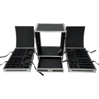 Flight case OEM personnalisé de haute qualité 12U+2U avec tiroir pour micros, pour amplificateur, avec fermeture à boucles, étanche IP67, robuste