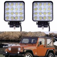 Meilleures ventes, conforme aux normes CE et RoHS, éclairage de travail LED en aluminium 48W pour voitures/camions, carré, 12V, éclairage extérieur robuste, IP68/IP67
